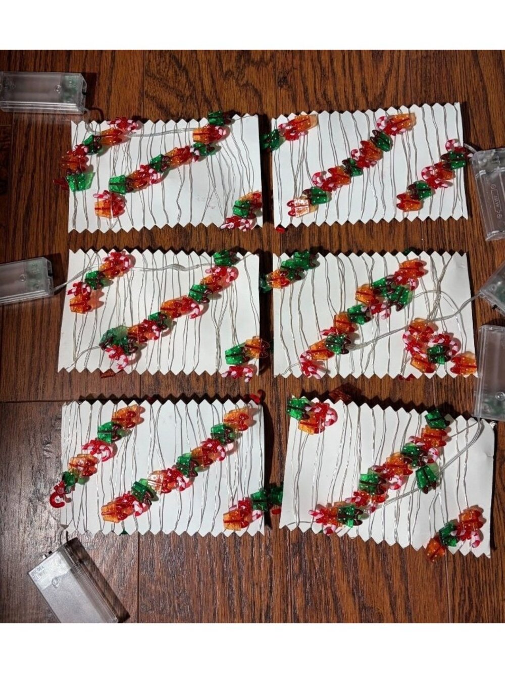 6 Sets Battery-Powered Christmas Lights w/ Candy Cane & Gift Box